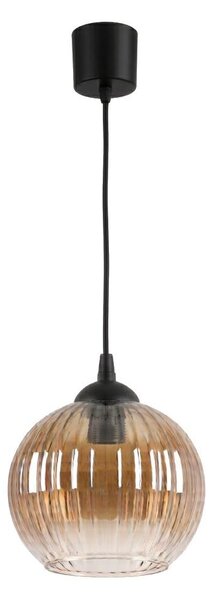 Brilagi - LED závesné svietidlo na lanku R GLASS 1xE27/60W/230V priemer 18 cm čierna/dýmovo-hnedá