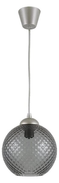 Brilagi - Závesný LED luster s lankom R GLASS 1xE27/60W/230V priemer 18 cm strieborná/dymová sivá