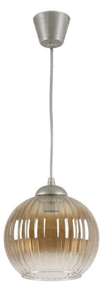 Brilagi - LED luster na lane GLASS 1xE27/60W/230V priemer 18 cm strieborná/dymová hnedá