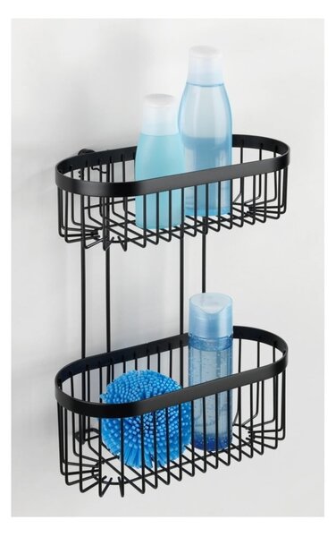 Čierny nástenný košík Wenko Classic Plus 2 Tier