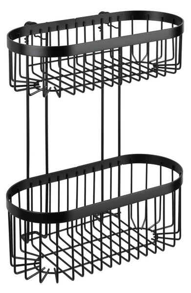 Čierny nástenný košík Wenko Classic Plus 2 Tier