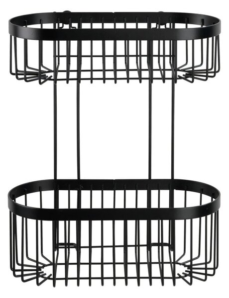 Čierny nástenný košík Wenko Classic Plus 2 Tier