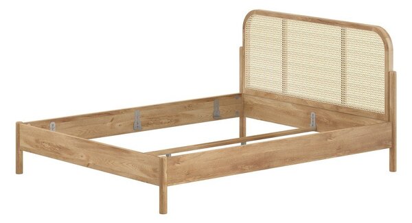 Dvojlôžková posteľ z dubového dreva bez roštu 160x200 cm v prírodnej farbe Olive Rotan – Vipack