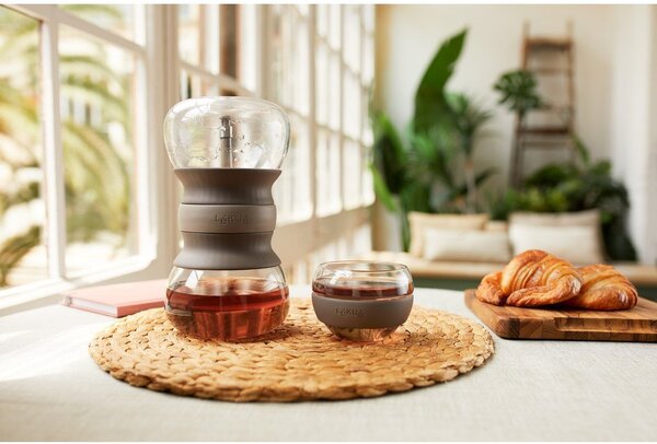 Svetlohnedá sklenená kanvica na čaj so sitkom 500 ml – Lékué