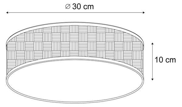 Orientálne ratanové stropné svietidlo 30 cm - Trammy