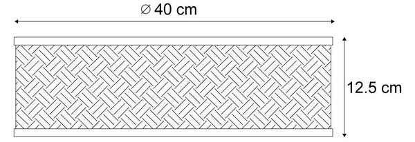 Orientálne ratanové stropné svietidlo s čiernou farbou 40 cm - Tremmo
