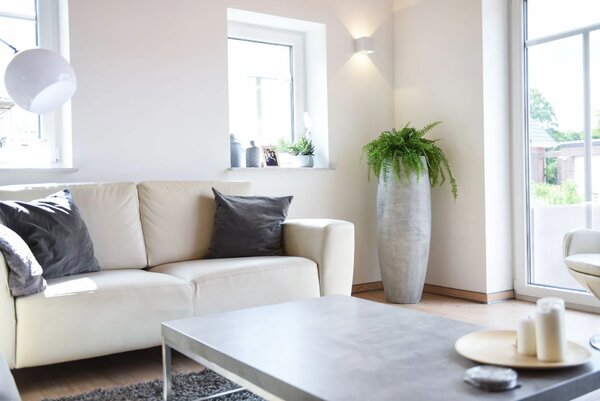 Kvetináč MAGNUM, sklolaminát, výška 100 cm, betón design, sivý