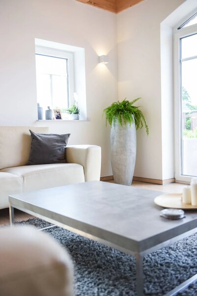 Kvetináč MAGNUM, sklolaminát, výška 100 cm, betón design, sivý