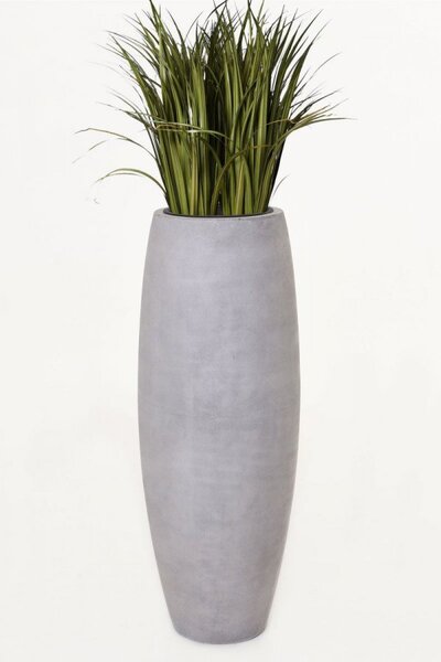 Kvetináč MAGNUM, sklolaminát, výška 100 cm, betón design, sivý