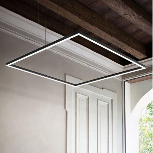 Ideal Lux - LED luster na lanku ORACLE SLIM LED/33W/230V 3000K 50x50 cm čierny