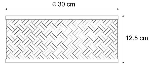 Orientálne bambusové stropné svietidlo prírodné 30 cm - Tremmo