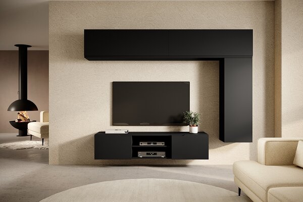 Závesný TV stolík Loftia Mini 160 cm - čierny mat