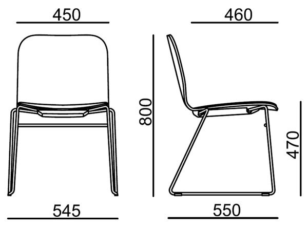 RIM - Stolička LAMBDA WOOD LA 4012.070 s čalúneným sedadlom