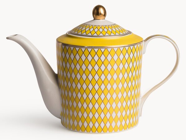 Ručne vyrobený porcelánový čajník Chess, 1,1 l