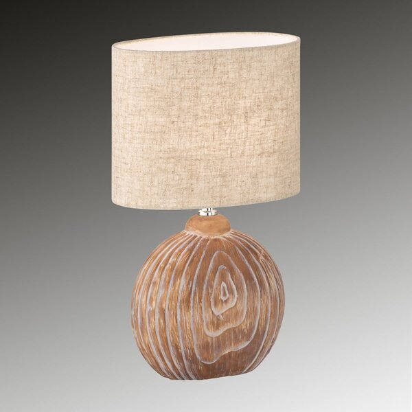 Hnedo-béžová keramická stolová lampa s textilným tienidlom (výška 39 cm) Tobse – Fischer & Honsel
