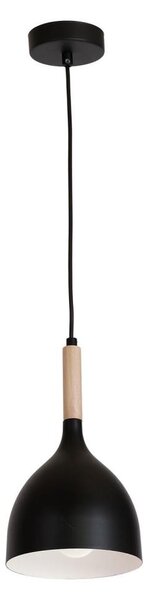 Luster na lanku NOAK WOOD 1xE27/15W/230V čierna/buk