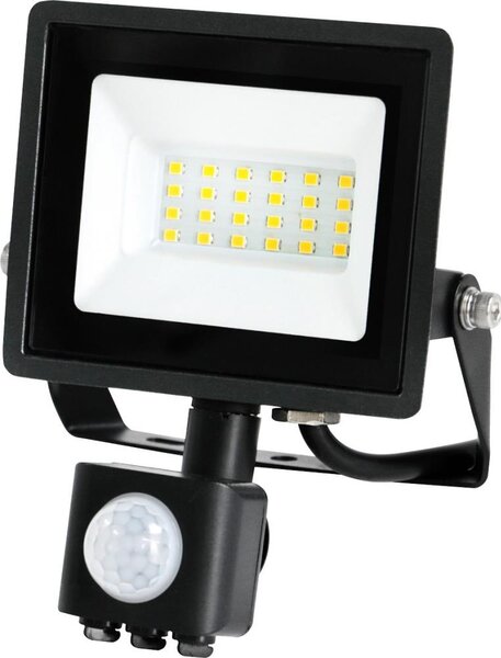 LED Vonkajší reflektor so senzorom LED/20W/230V IP44 6500K čierna