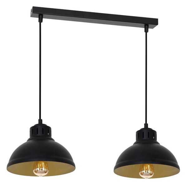 Luster na lanku SVEN 2xE27/15W/230V čierna/zlatá