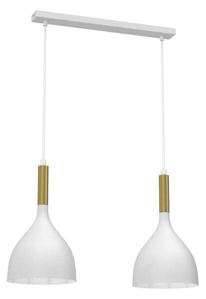 Luster na lanku NOAK 2xE27/15W/230V biela/zlatá