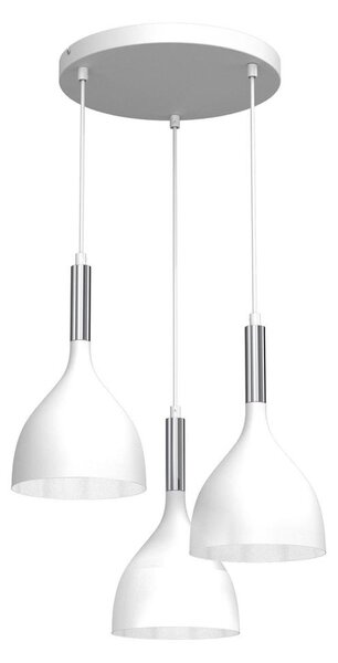 Luster na lanku NOAK 3xE27/15W/230V biela/chróm