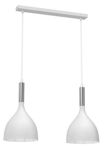 Luster na lanku NOAK 2xE27/15W/230V biela/chróm