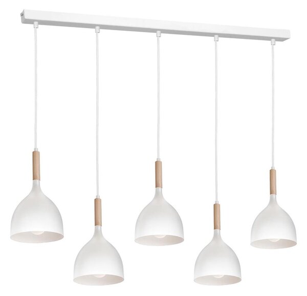 Luster na lanku NOAK 5xE27/15W/230V biela/buk