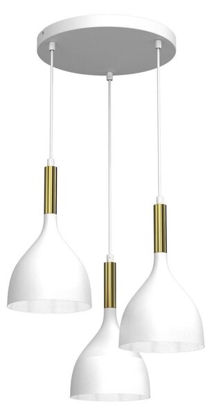 Luster na lanku NOAK 3xE27/15W/230V biela/zlatá