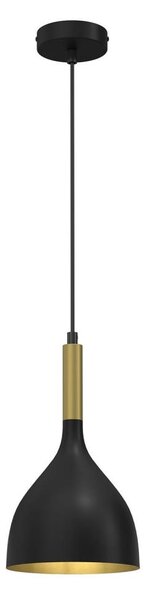 Luster na lanku NOAK 1xE27/15W/230V čierna/zlatá