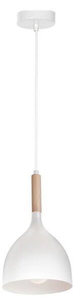 Luster na lanku NOAK WOOD 1xE27/15W/230V biela/buk