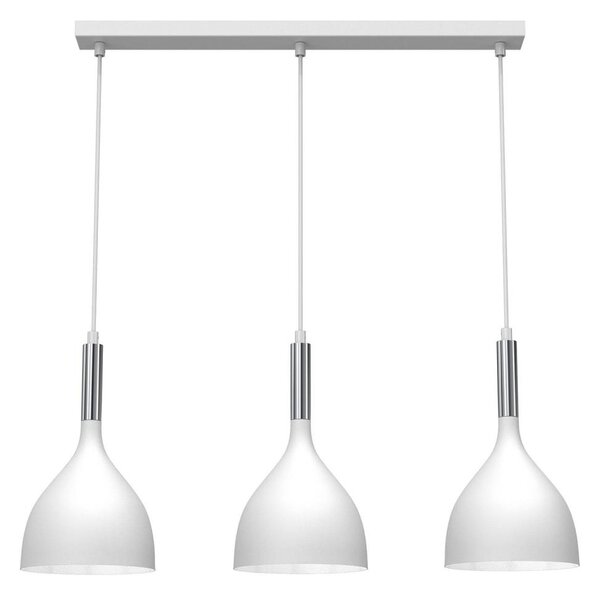 Luster na lanku NOAK 3xE27/15W/230V biela/chróm