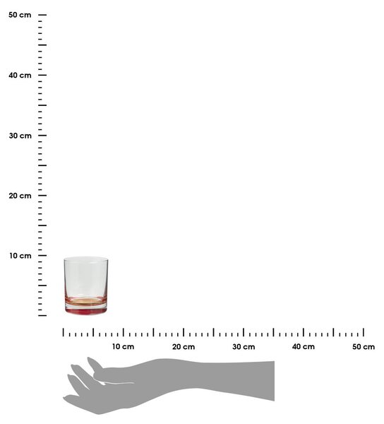 Sklenený pohár na vodu Color 300 ml sada 6ks