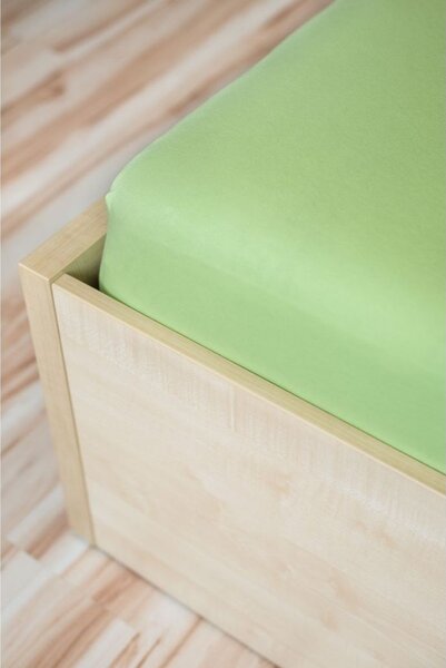 AMIDO-EXQUISIT Zelená plachta na posteľ Jersey Superstretch Rozmer: 120/140 x 200 cm W1_074