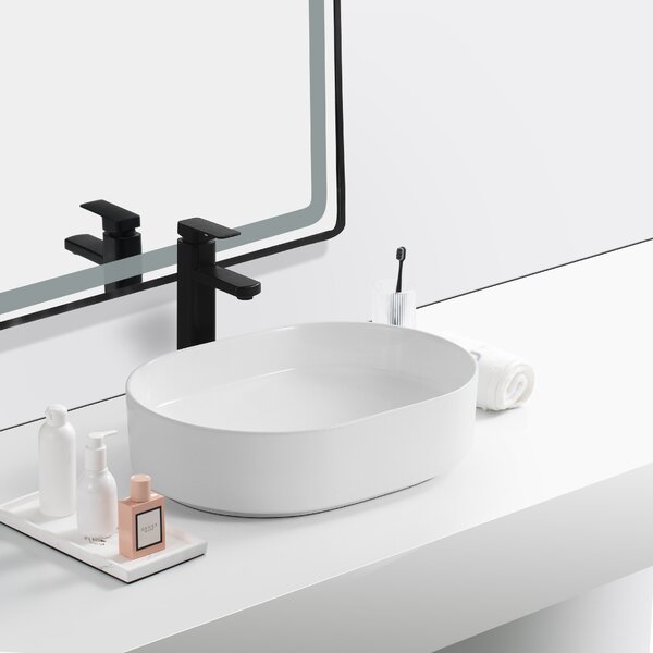 Erga Lakelyn, umývadlo na dosku 600x370x135 mm, biela lesklá, ERG-V03-9720B-WH