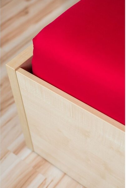 AMIDO-EXQUISIT Červená plachta na posteľ Jersey SuperStretch Rozmer: 160/180 x 200 cm W1_300