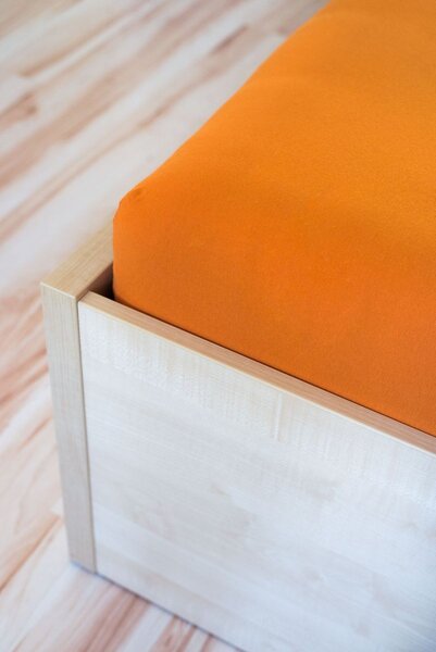 Oranžová napínacia plachta na posteľ Jersey Rozmer: 100 x 200 cm J40_180