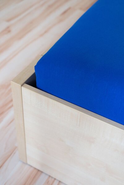 AMIDO-EXQUISIT Kráľovská modrá plachta na posteľ Jersey Rozmer: 120 x 200 cm J40_570