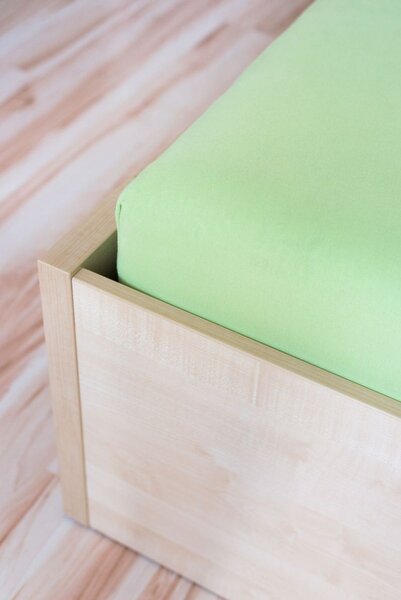 AMIDO-EXQUISIT Zelená plachta na posteľ Jersey Rozmer: 160 x 200 cm J40_074