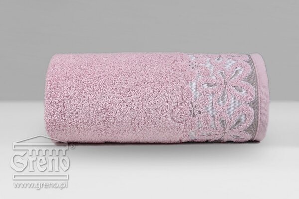 Greno Ružový uterák s bordúrou Bella - 50x90cm Rozmer: 50x90cm