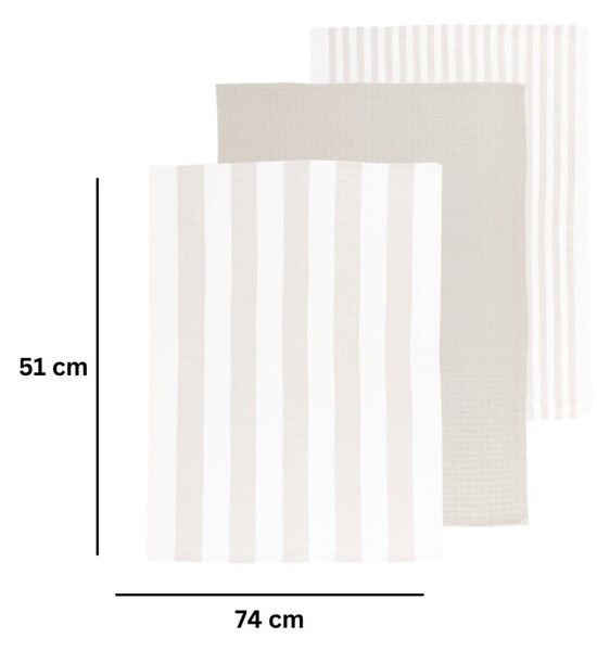 Bavlnené utierky v súprave 3 ks 51x74 cm Marra – Tiseco Home Studio