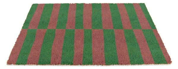Rohožka z kokosového vlákna 40x60 cm Pink & Green Half Stripes – Artsy Doormats