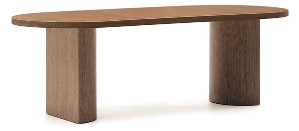 Okrúhly jedálenský stôl s doskou v dekore orechového dreva 100x240 cm Nealy – Kave Home