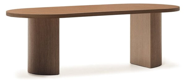 Okrúhly jedálenský stôl s doskou v dekore orechového dreva 100x240 cm Nealy – Kave Home