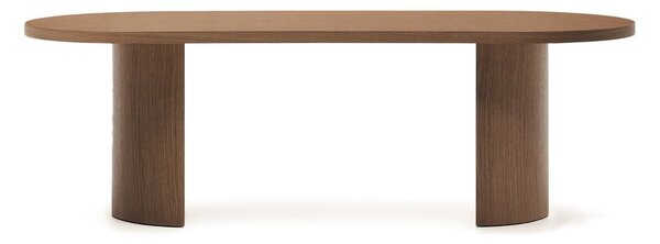 Okrúhly jedálenský stôl s doskou v dekore orechového dreva 100x240 cm Nealy – Kave Home