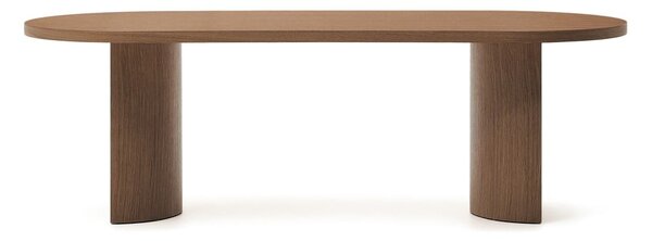 Okrúhly jedálenský stôl s doskou v dekore orechového dreva 100x240 cm Nealy – Kave Home