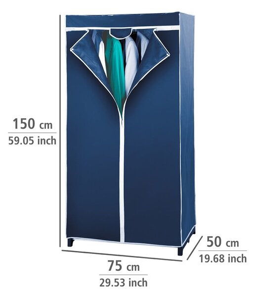 Modrá skladacia látková šatníková skriňa Wenko Air