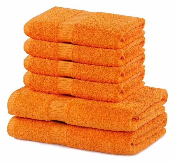 DecoKing Sada uterákov a osušiek Marina oranžová, 4 ks 50 x 100 cm, 2 ks 70 x 140 cm
