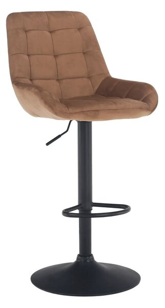 Moderná a dizajnová barová stolička, hnedá Velvet látka (k299529)