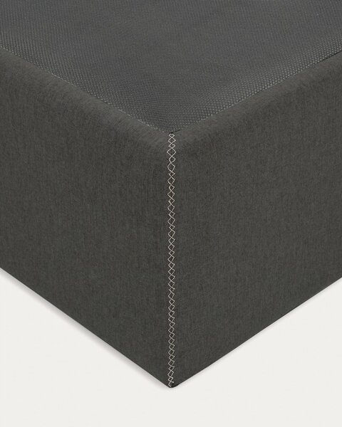 Čierna čalúnená dvojlôžková posteľ s úložným priestorom 180x200 cm Matters – Kave Home