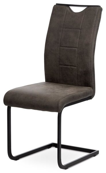 Jedálenská stolička, sivá látka v dekore vintage kože