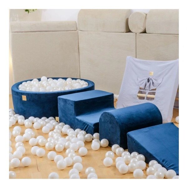 Sivé zamatové penové ihrisko 4 ks výška 30 cm 225x90 cm Montessori – Meowbaby